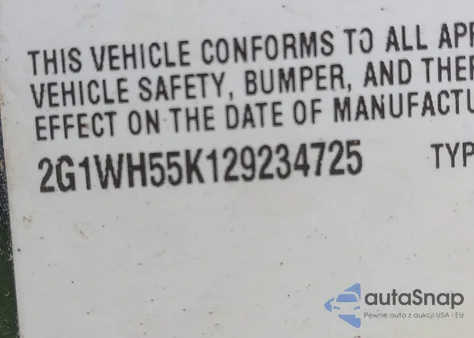2002 Chevrolet Impala Ls z USA, uszkodzony, nr VIN 2G1WH55K129234725